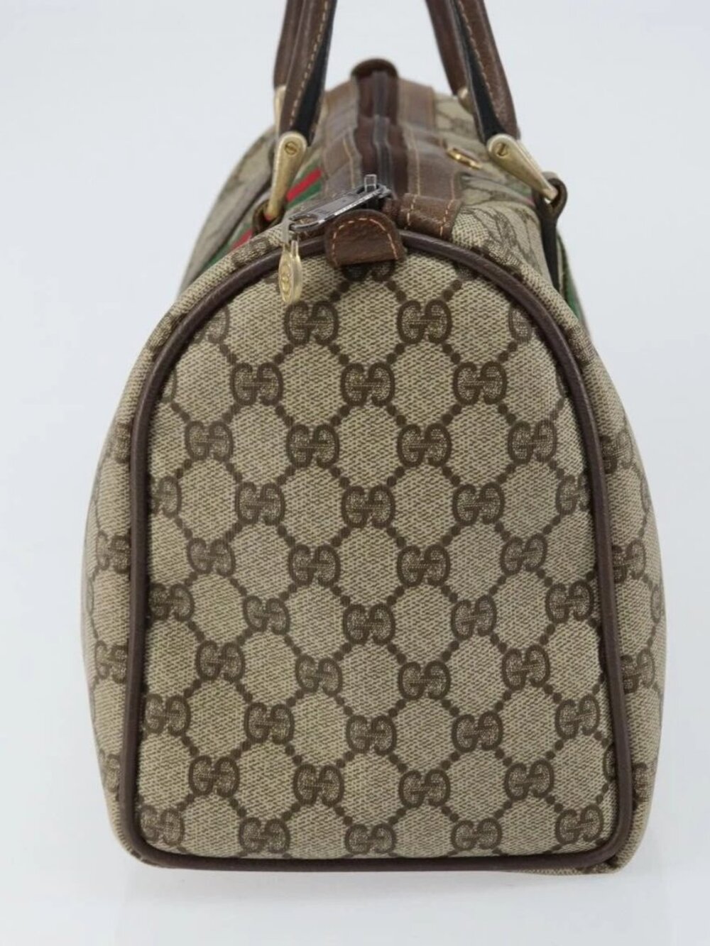 GUCCI GG Supreme Web Sherry Line Hand Bag PVC Beige Gold 24 012 3842 Auth 161028 - Picture 6 of 16